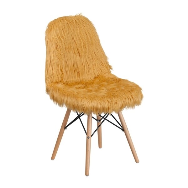 Offex Contemporary Faux Fur Upholstery Shaggy Dog Accent Chair - Beige