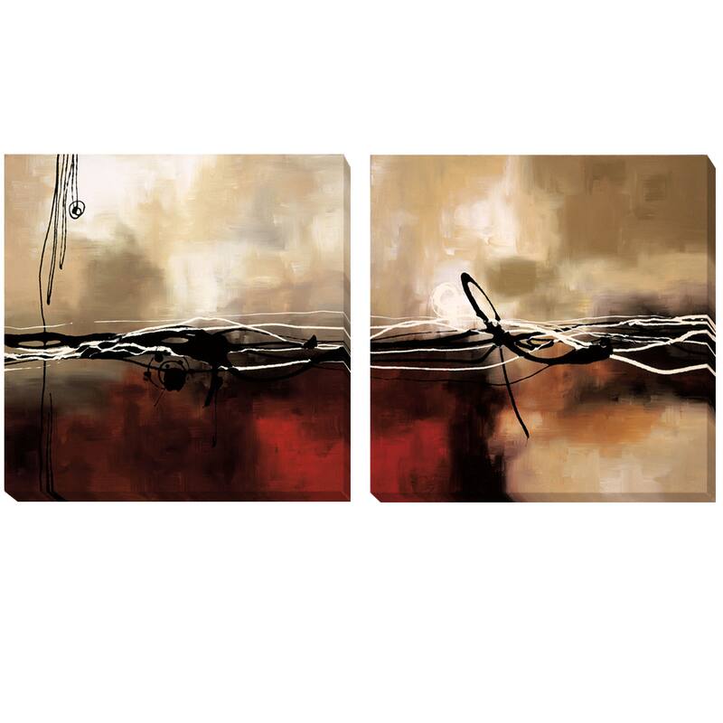 Symphony in Red by Maitland Stretched Canvas Set - Red Stretched - 24 x 24