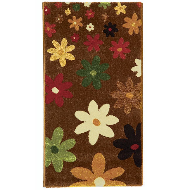 Fine spun Daises Brown/ Multi Area Rug (2 X 37)