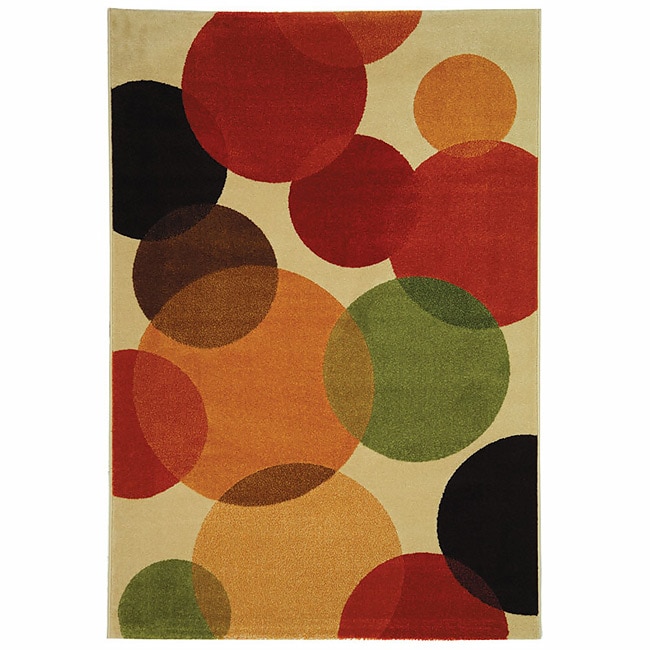 Fine spun Bubbles Cream/ Multi Area Rug (67 X 96)