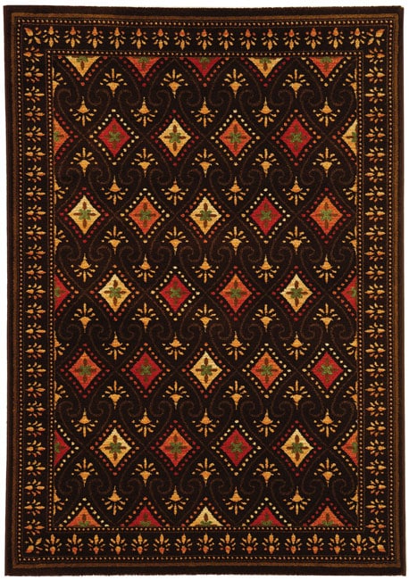 Fine spun Regal Chocolate/ Multi Area Rug (53 X 77)