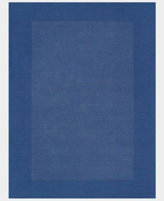 Hand tufted Blue Border Wool Rug (5 X 8)