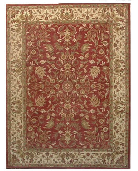 Hand tufted Nikita Red/ Beige Wool Rug (8 X 106)