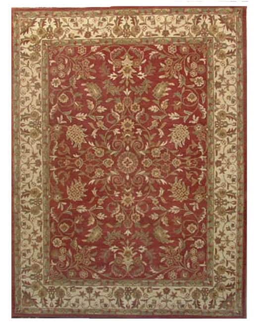 Hand-tufted Nikita Red/ Beige Wool Rug (8' x 10'6)