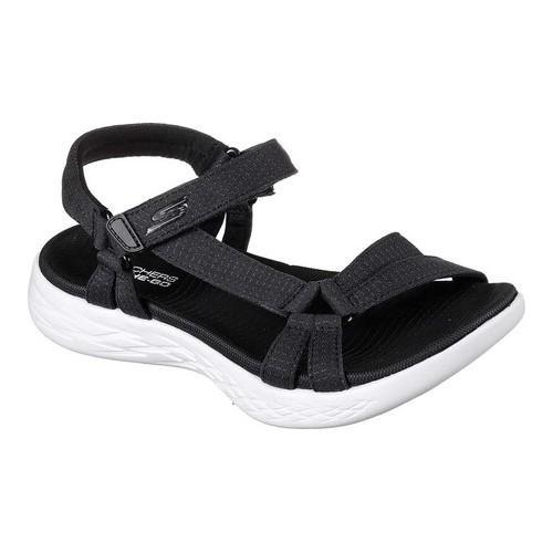 Women's Skechers On the GO 600 Brilliancy Ankle Strap Sandal Black/White