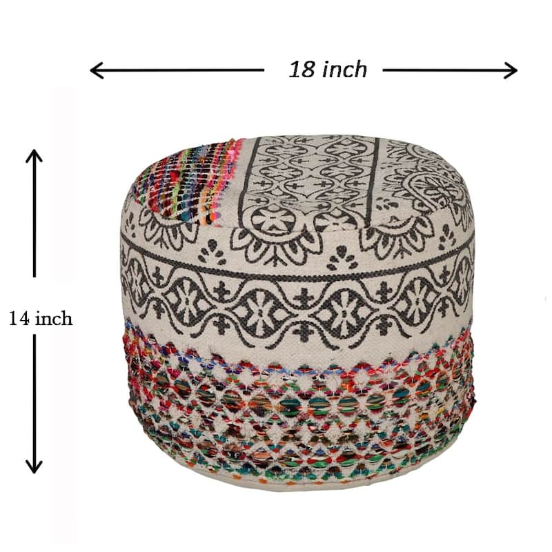 Sevita Globally Inspired Bohemian Pouf Ottoman