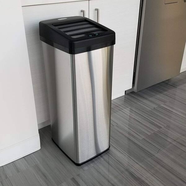 Shop Itouchless Automatic Sliding Lid 14 Gallon Stainless Steel