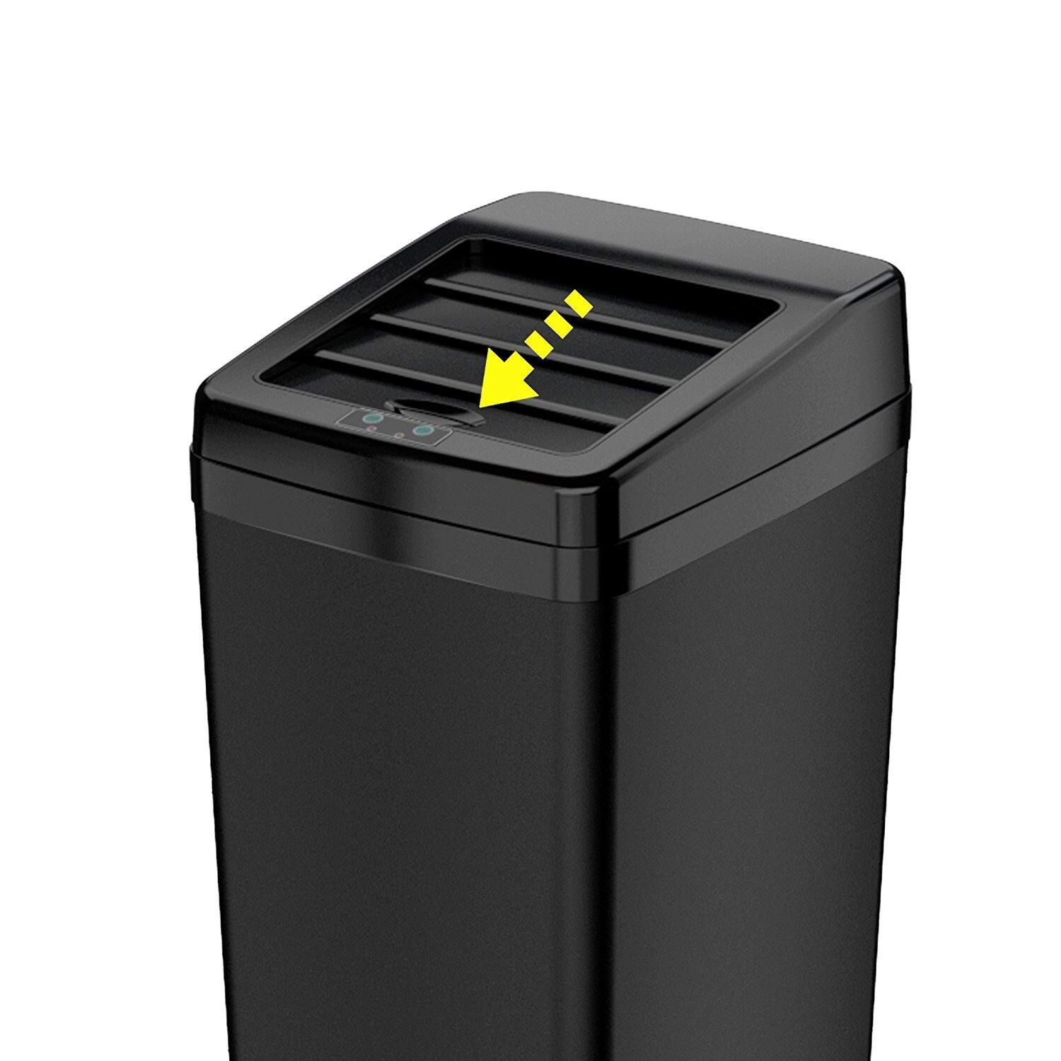 iTouchless Automatic Sensor Slidinglid Steel Trash Can, 14 Gallon / 52
