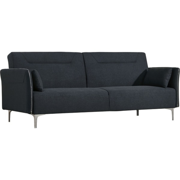 Divani Casa Davenport Mid Century Modern Dark Grey Fabric Sofa Bed