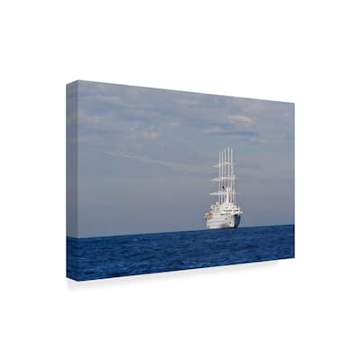 American School 'White Ship On The Ocean' Canvas Art