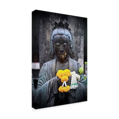 American School 'Yellow Floral Woman' Canvas Art