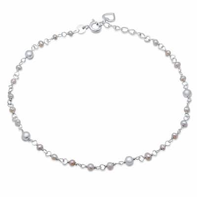 Sterling Silver Freshwater Pearl Anklet by Roberto Martinez