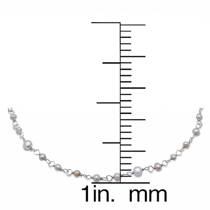 Sterling Silver Freshwater Pearl Anklet by Roberto Martinez