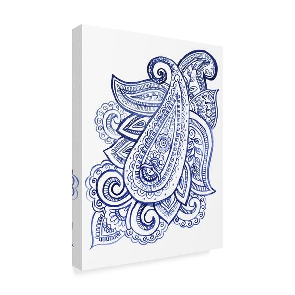 slide 2 of 3, Jennifer Paxton Parker 'Indigo Paisley Iii' Canvas Art