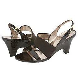 Etienne Aigner Opera Dark Brown Patent Sandals   S