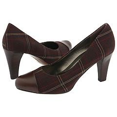 Naturalizer Mager Brown Multi Plaid Fabric/Leather Pumps/Heels