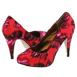 Cynthia Vincent Didi Red Floral Print Pumps/ Heels   Size 6.5 M