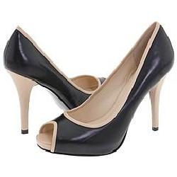 Nine West Jai Black/Light Pink Leather Pumps/Heels