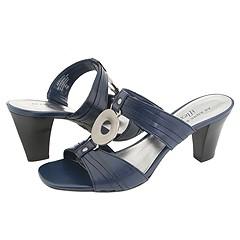 AK Anne Klein Hinda Navy Leather Sandals  