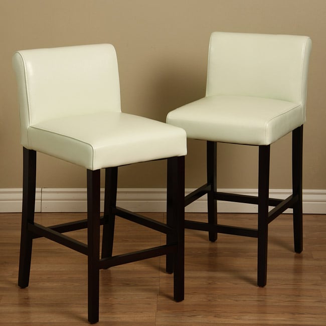 Cosmopolitan Creme Leather Counter Stools (set Of 2)