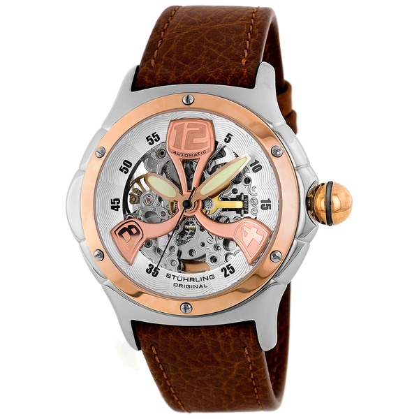 Stuhrling Original Alpine Men's Rose Goldtone Skeleton Watch Stuhrling Original Men's Stuhrling Original Watches