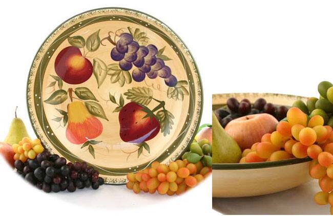 Tuscan Hand-painted Large Serving Bowl