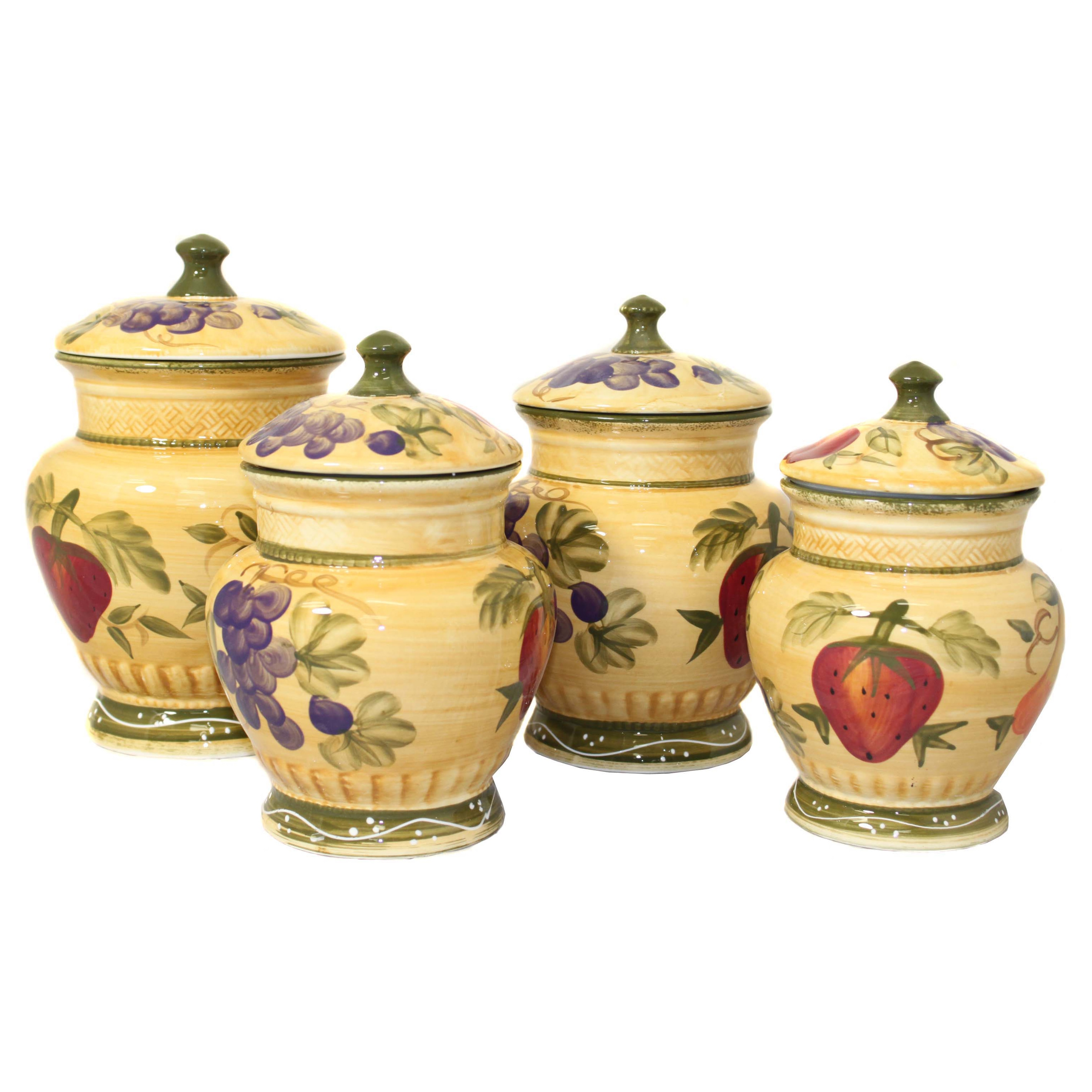 Ceramic Kitchen  Canister Jar  Storage Set  Lids Microwave 