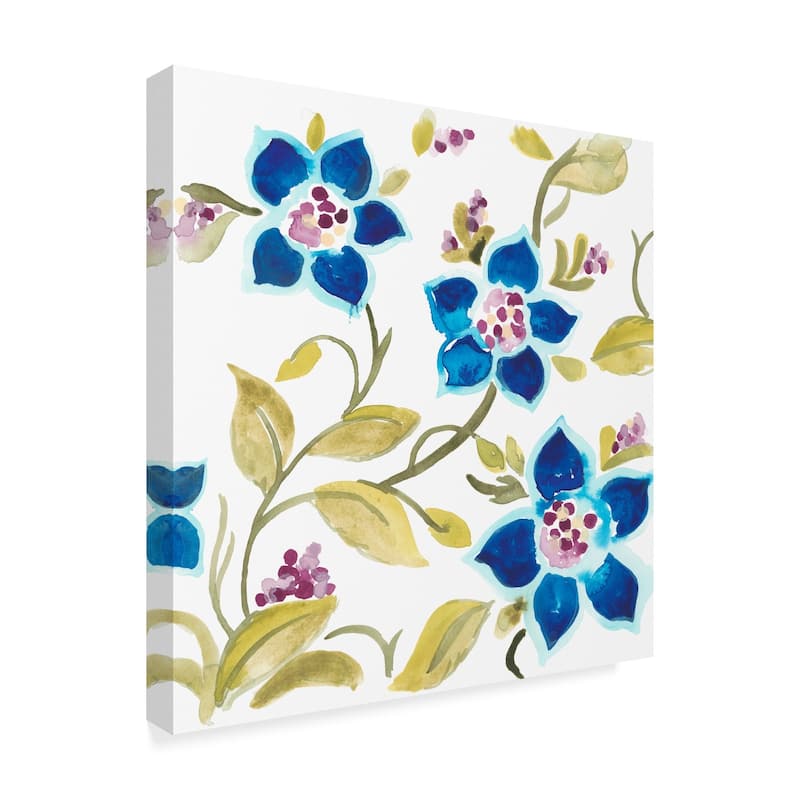 June Erica Vess 'Abbey Floral Tiles Ii' Canvas Art - Bed Bath & Beyond ...