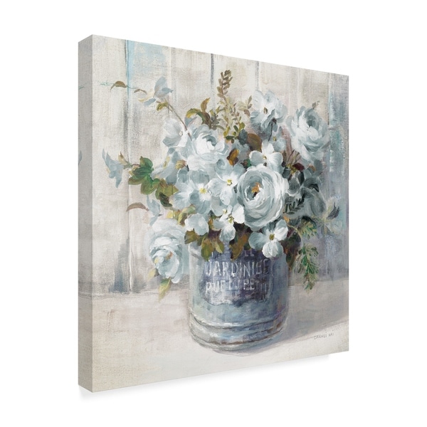 Danhui Nai 'Garden Blooms I Blue Crop' Canvas Art - Overstock - 25067391