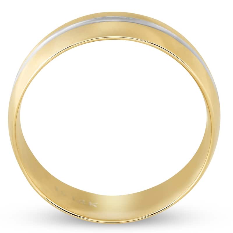 Pompeii3 14k Yellow Gold 8MM High Polished Ring Mens Wedding Band