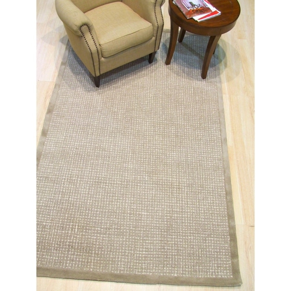 Hand-tufted Timothy Light Brown Wool, Rug - 7'9" x 9'9"