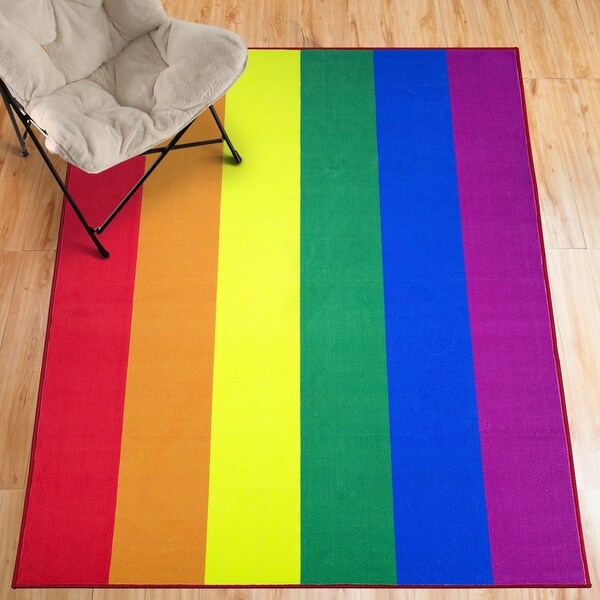 Pride Rainbow Colorful Flag LGBTQ NonSlip Indoor Outdoor Area Rug
