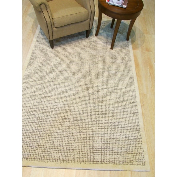 Hand-tufted Timothy Ivory Wool, Rug - 7'9" x 9'9"