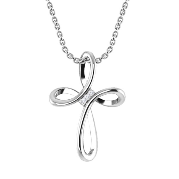 Alicejewelry Sterling Silver Stainless Steel Simple Jesus Cross Chain Pendant Necklace