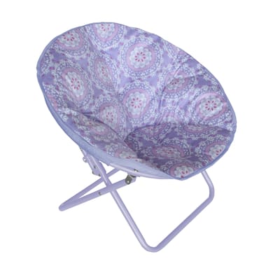 Medallion Printed Faux-Fur Saucer Chair