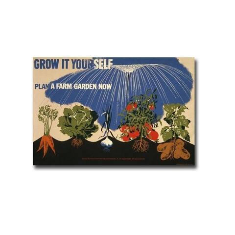 Grow it Yourself - Plan a Farm Now by Herbert Bayer Gallery Wrapped Canvas Giclee Art (24 in x 36 in, Ready to Hang)