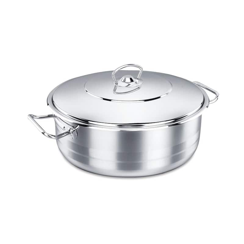 Korkmaz Classic 18/10 Stainless Steel Dutch Oven Covered Stockpot 7 Quart