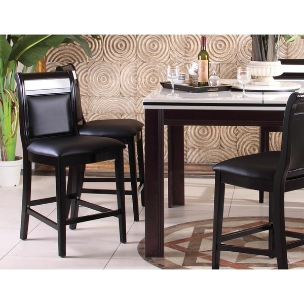 Best Master Furniture Espresso Upholstered Counter Height Stools (Set of 2)