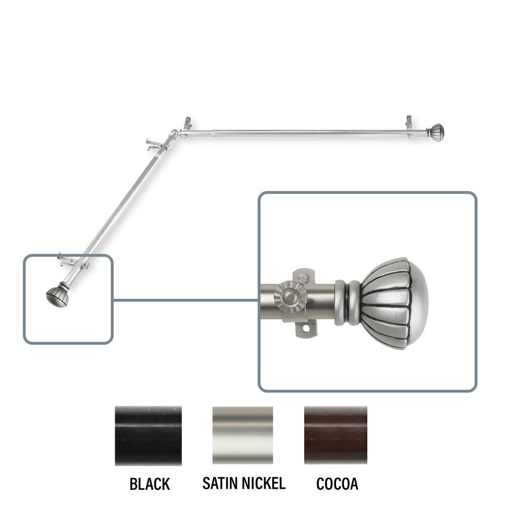 InStyleDesign Gemma Corner Window Curtain Rod 13/16 inch dia.