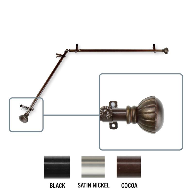 InStyleDesign Gemma Corner Window Curtain Rod 13/16 inch dia.