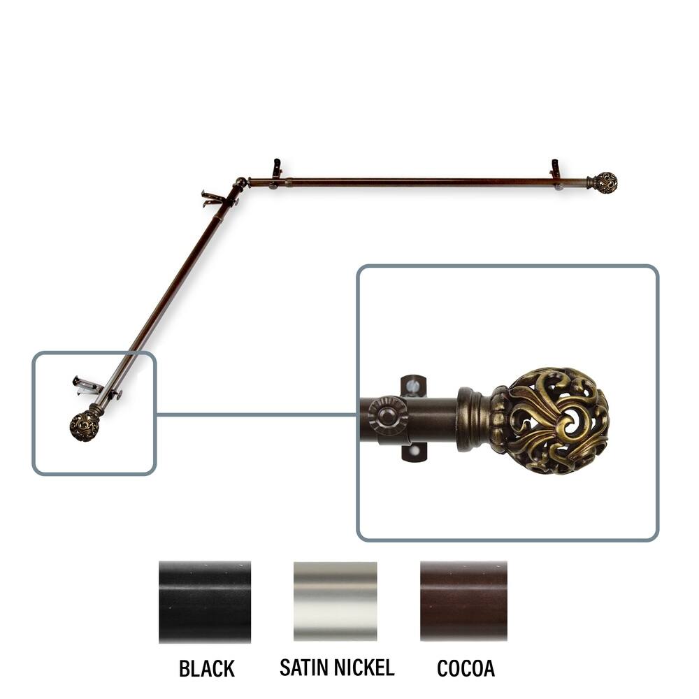InStyleDesign Stella Corner Window Curtain Rod 13/16 inch dia.