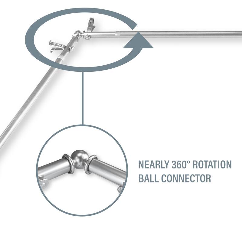 InStyleDesign Stella Corner Window Curtain Rod 13/16 inch dia.