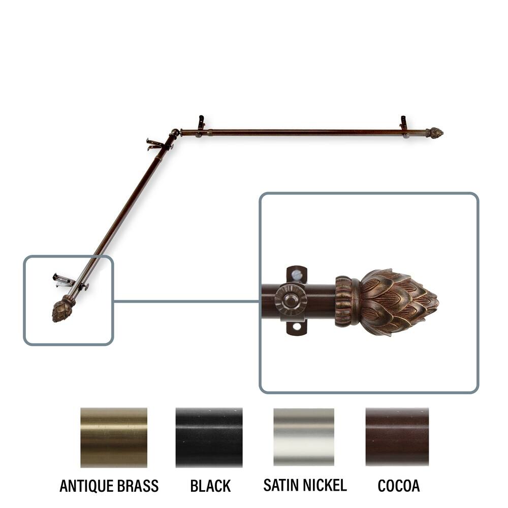 InStyleDesign Lotus Corner Window Curtain Rod 13/16 inch dia.