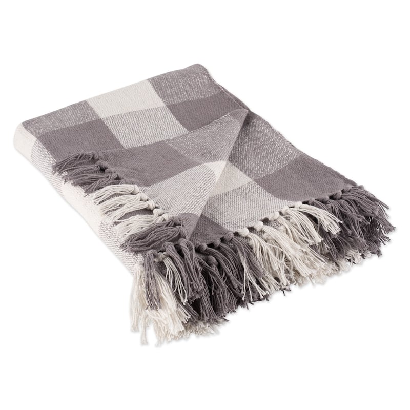 DII Buffalo Check Decorative Throw - Gray/White