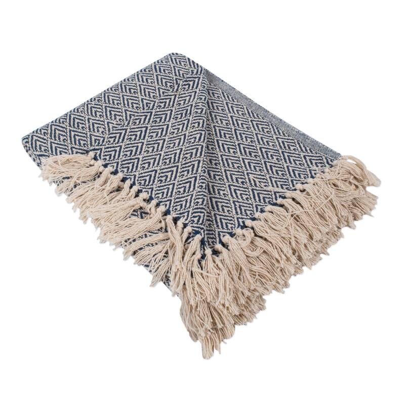 DII Diamond Decorative Throw - Nautical Blue