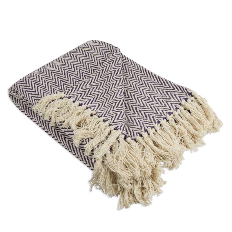 DII Handloom Chevron Decorative Throw - Eggplant