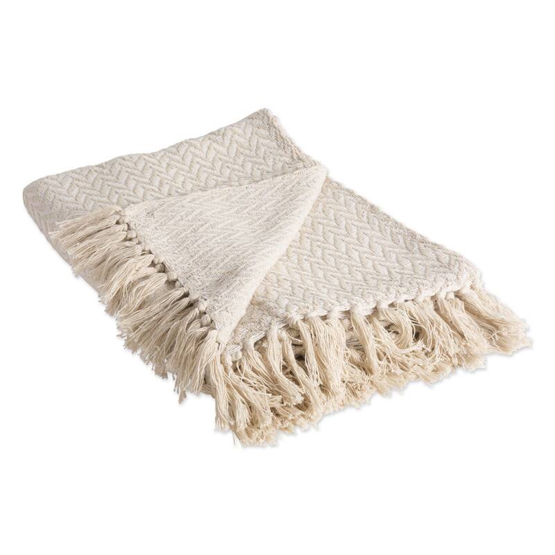 DII X-Diamond Geometric Decorative Throw - Natural Zig-Zag - Geometric