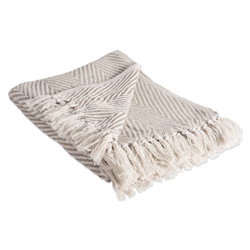 DII X-Diamond Geometric Decorative Throw - Stone - Chevron