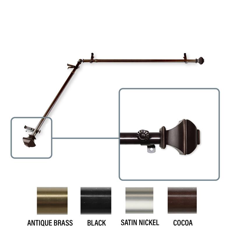 InStyleDesign Eugene Corner Window Curtain Rod 13/16 inch dia.