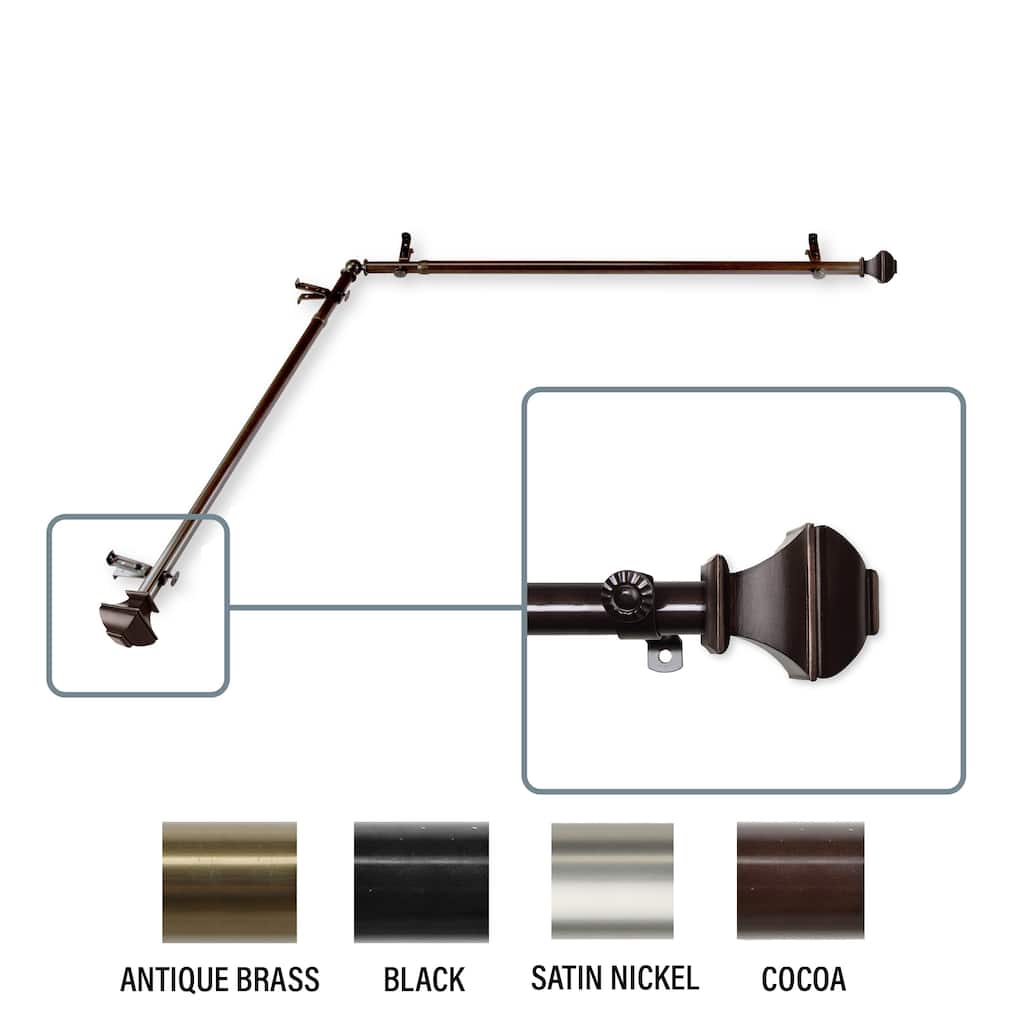 InStyleDesign Eugene Corner Window Curtain Rod 13/16 inch dia.